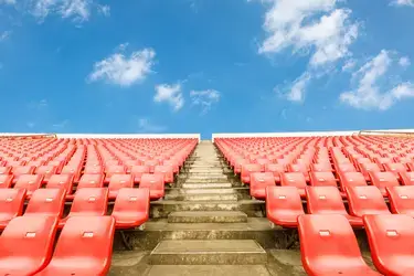 A set of stairs going up in an arena.